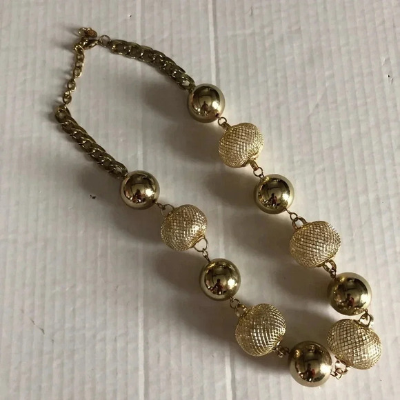 Vtg Mesh with  Crystals Stunning Necklace - Picture 1 of 8